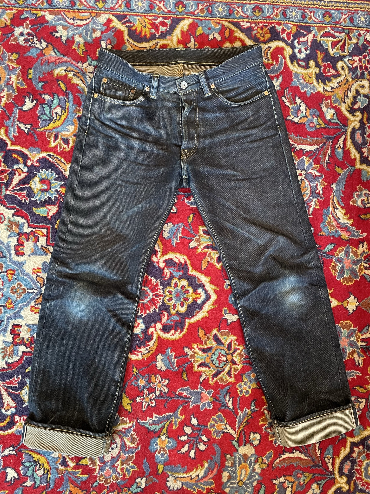 Iron Heart 634s 21oz Indigo Selvedge Jean - Straight Leg fade
