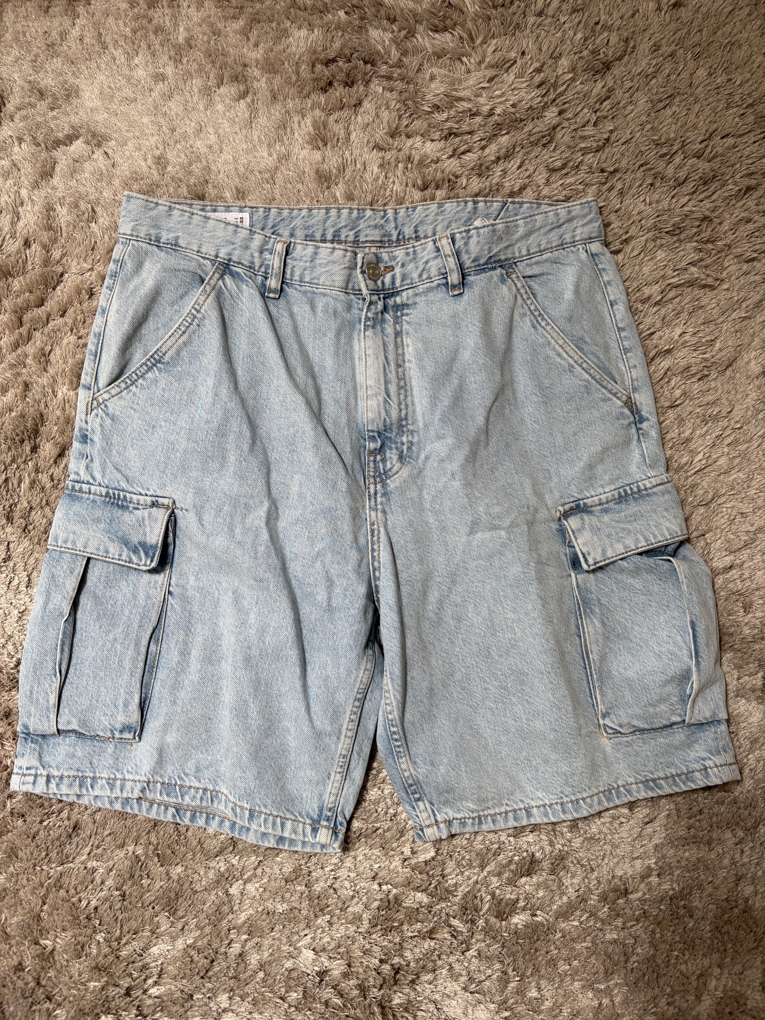 Pull&Bear Loose Denim Cargo Shorts