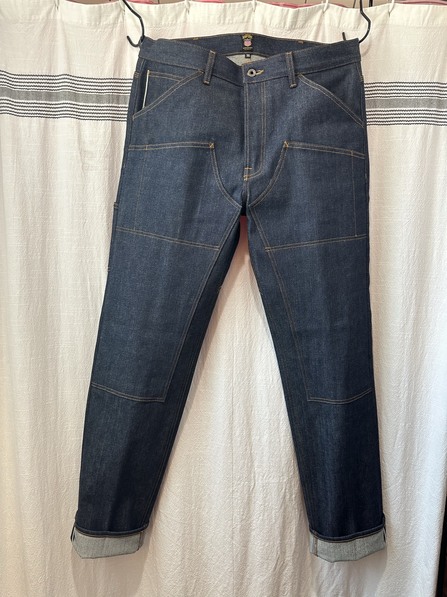 Brave Star Selvage Die Hard Double Knee Straight Leg 14.5oz Shogun Stretch Japanese Selvedge Denim