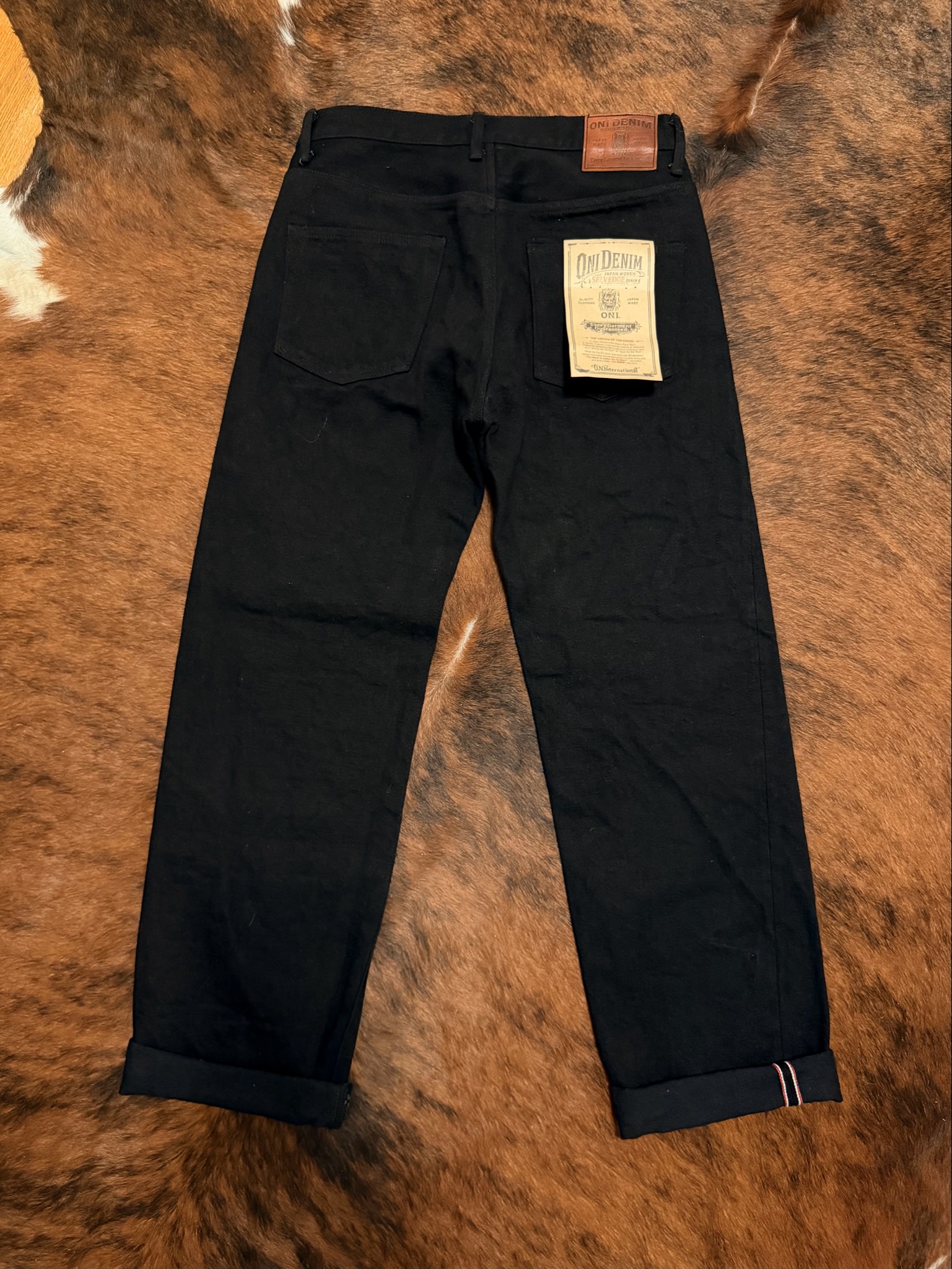 Oni Denim ONI200ZR-BKBK 20oz Secret Black Denim Wide Straight-One Wash