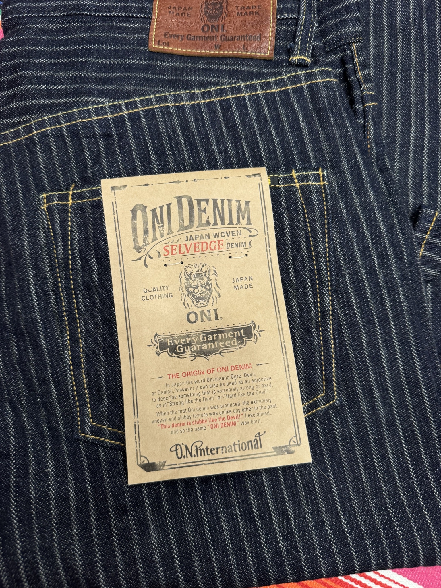 Oni Denim ONI022-HJS Drop-Needle Stitching Jacquard Striped Denim Relax Straght-One Wash